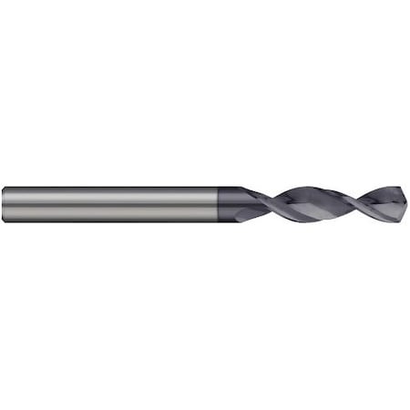 Harvey Tool 0.1875 in. 3/16 Drill dia x 0.4800 in. Flute Length Carbide Drill, 2 Flutes, AlTiN Coated 20623-C3